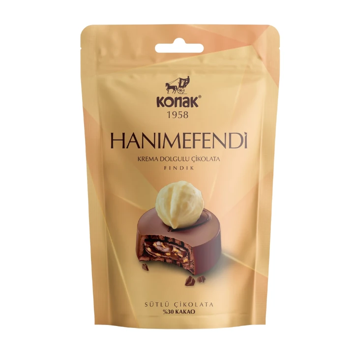 Hanımefendi Fındık Parçacıklı & Dolgulu Sütlü Çikolata (85 Gr)