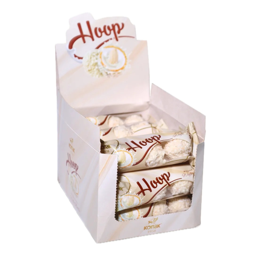 Hoop Gofret Tüm Badem Dolgulu Hindistan Cevizi Topları (12 x 27 Gr)