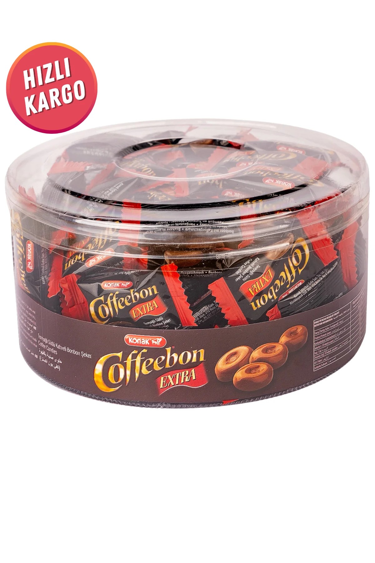 Coffeebon Extra 350 gr PVC Asetat Kutu Extra Sütlü & Tereyağlı & Kahveli Bonbon Şeker