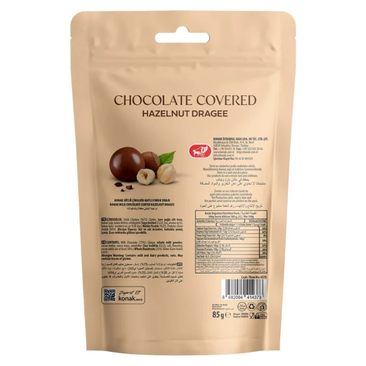 Sütlü Çikolata Kaplı Fındık Draje (85 Gr)