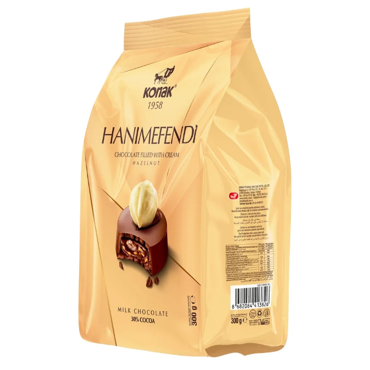 Hanımefendi Fındık Parçacıklı & Dolgulu Sütlü Çikolata (300 Gr)