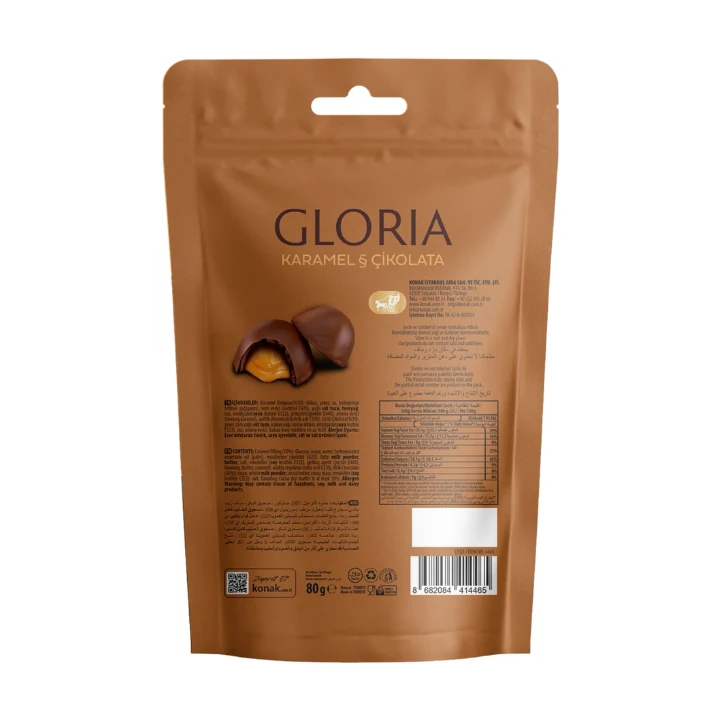 Gloria Çikolata Kaplı Karamel (80 Gr)