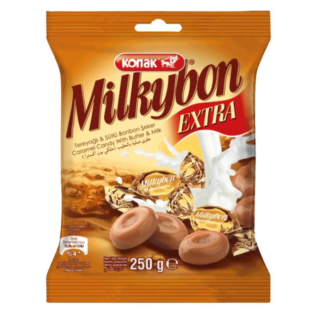 Milkybon Extra Extra Sütlü & Tereyağlı Bonbon Şeker (250 Gr)