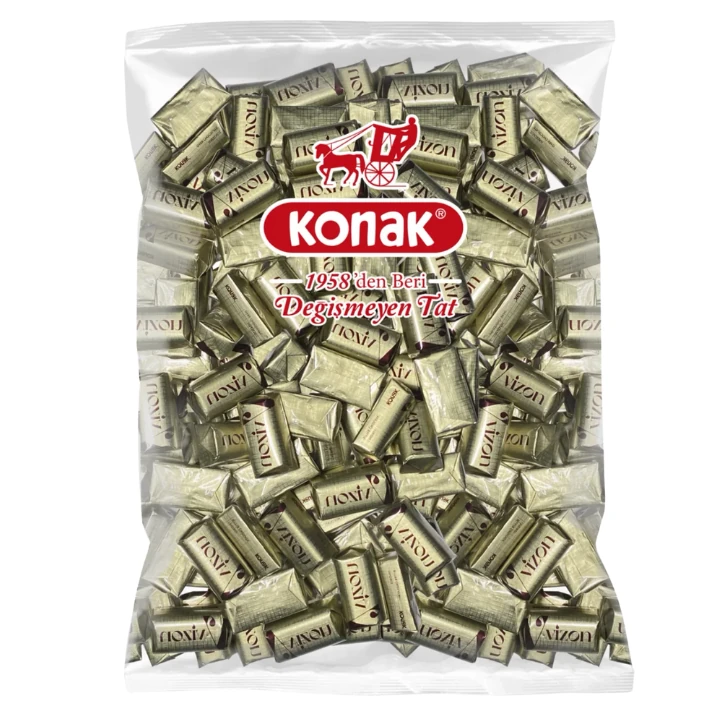 Vizon Fındık Parçacıklı Krema Dolgulu Bitter Çikolata (1000 Gr)