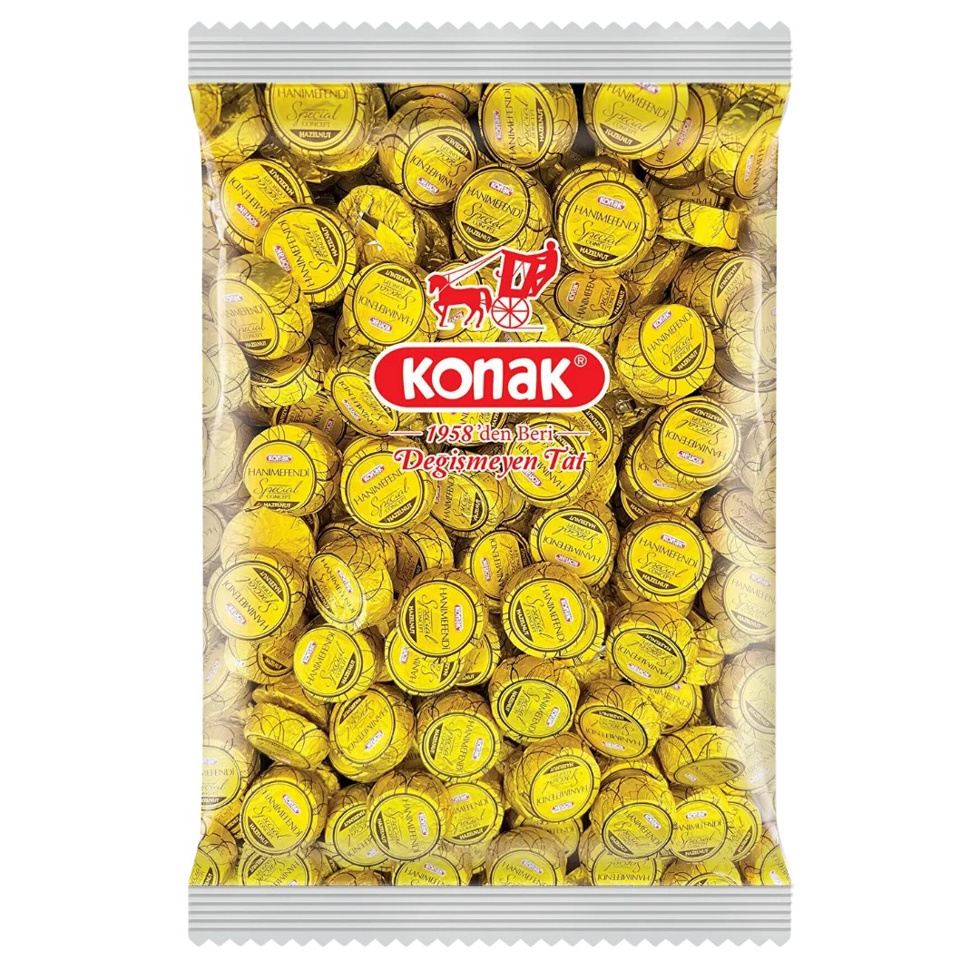 Hanımefendi Fındık Parçacıklı & Dolgulu Sütlü Çikolata (1000 Gr)