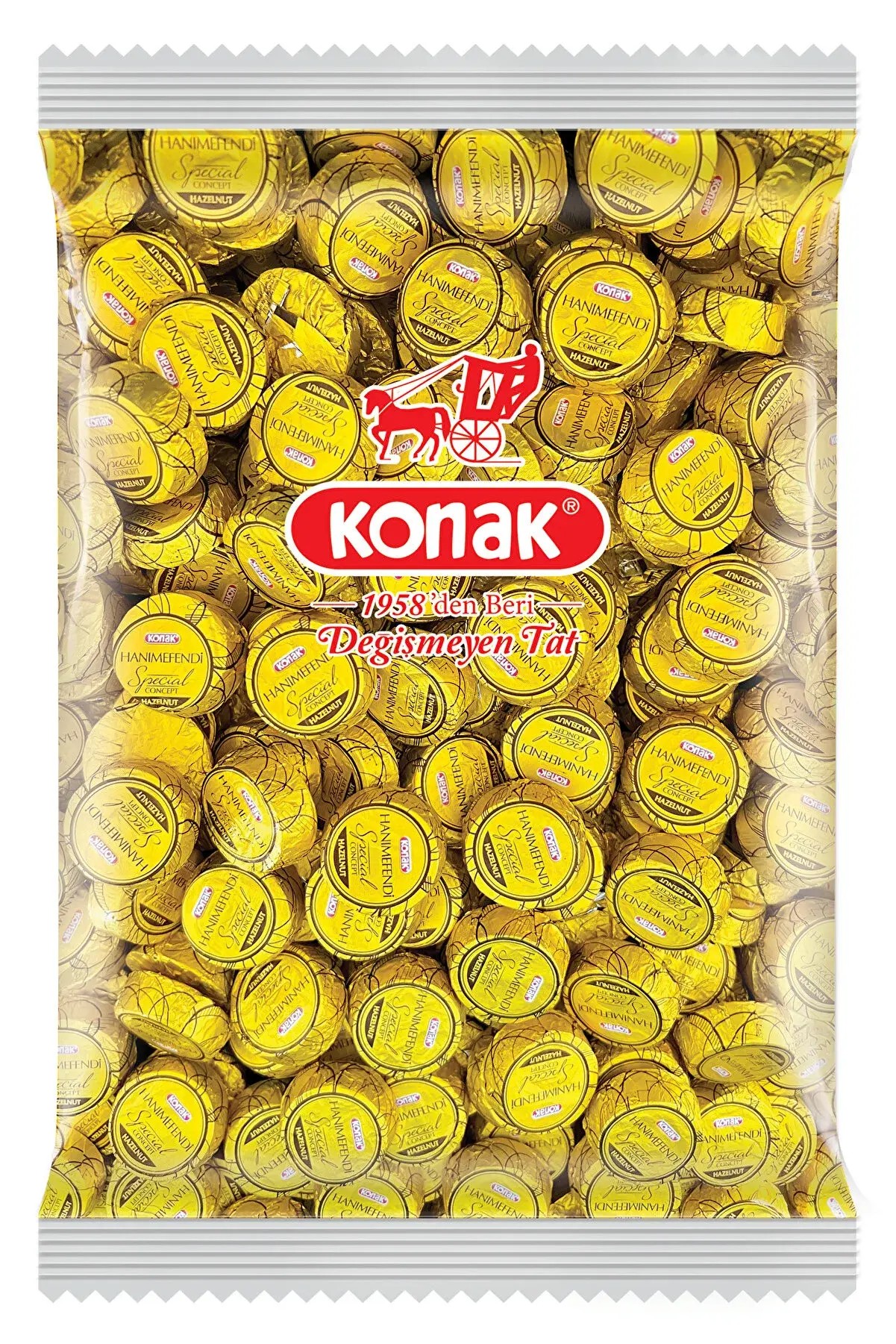 Hanımefendi Fındık Parçacıklı & Dolgulu Sütlü Çikolata (1000 Gr)