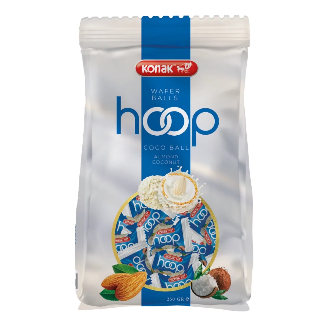 Hoop Gofret Tüm Badem Dolgulu Hindistan Cevizi Topları (250 Gr)