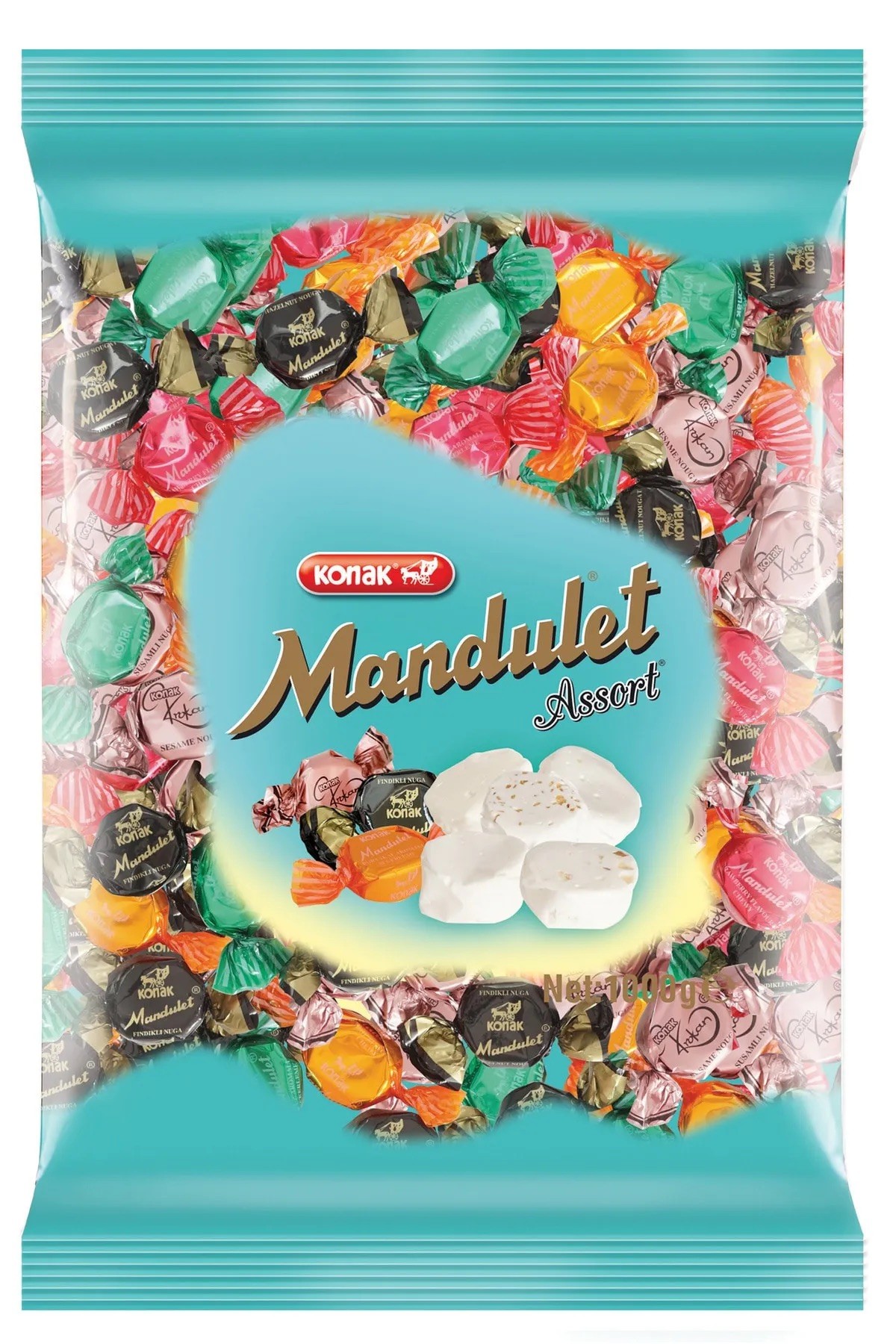 Mandulet Assort Fındıklı & Susamlı & Meyveli Nuga (1000 Gr)