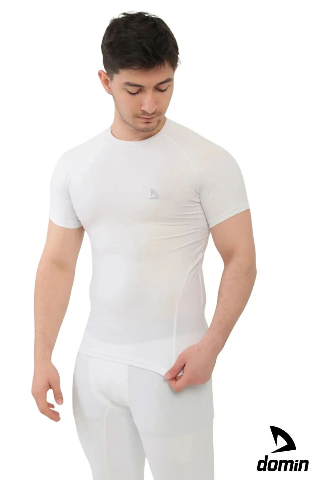 Beyaz Kısa Kollu Compression Body T-shirt Fitness Body Gym Body Tshirt