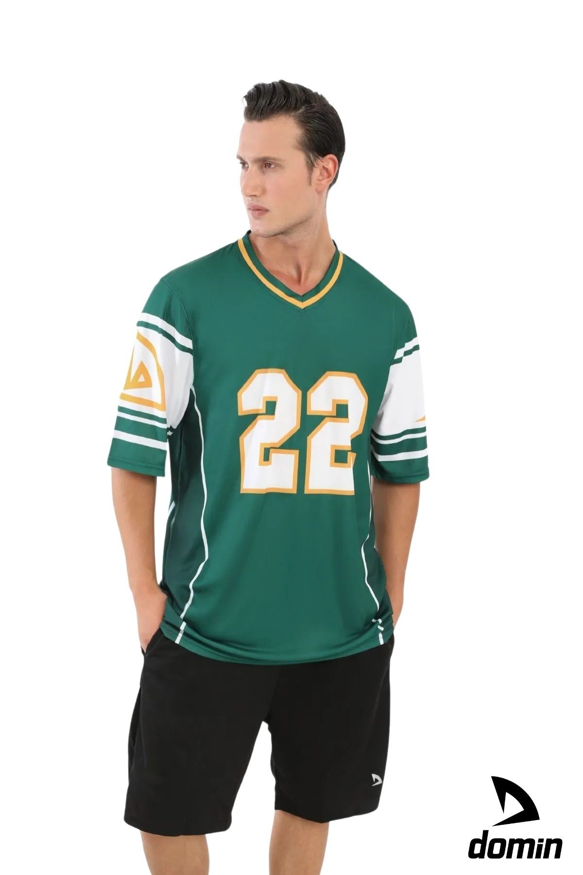 Oversize Kalıp Amerikan Futbolu Forma T-shirt - Yeşil
