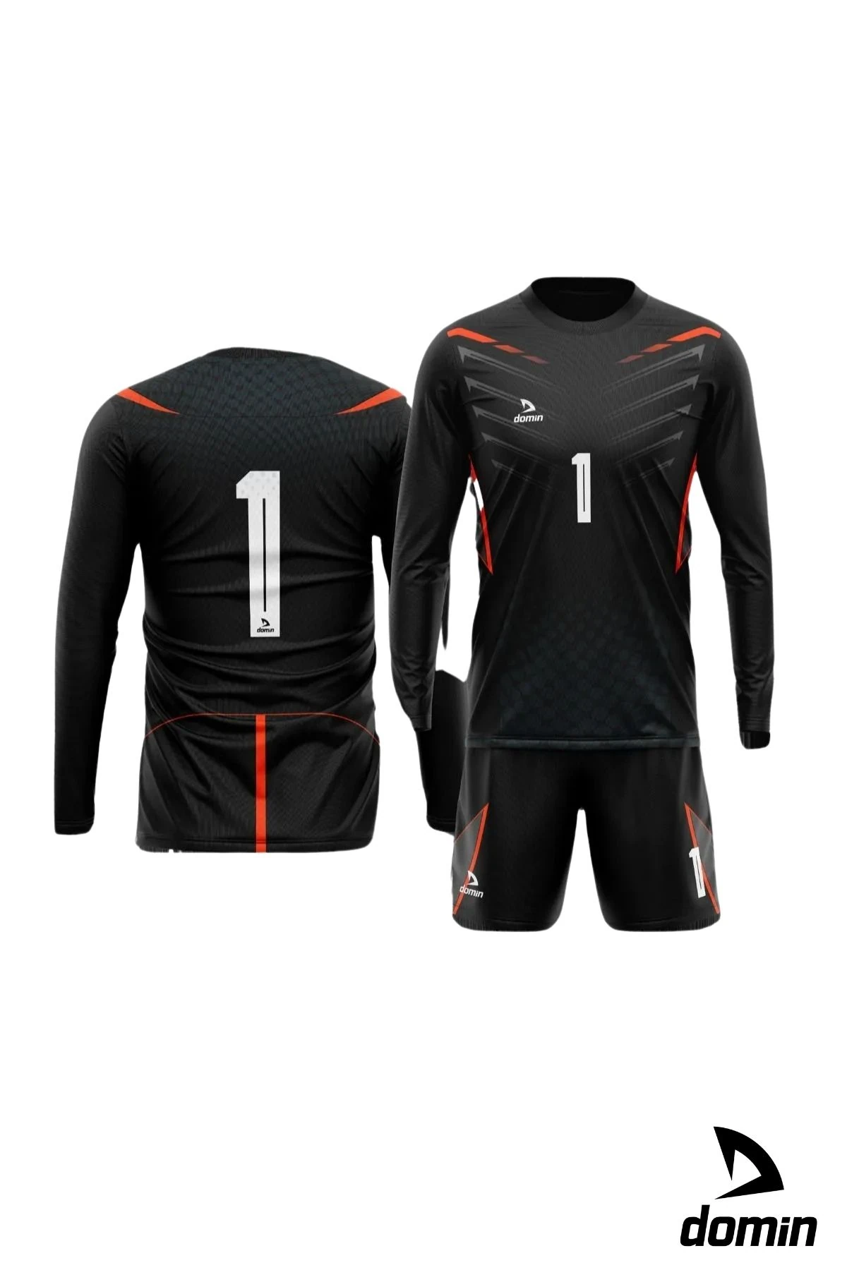 Erkek Kaleci Forması Maç Futbol Forması - Siyah