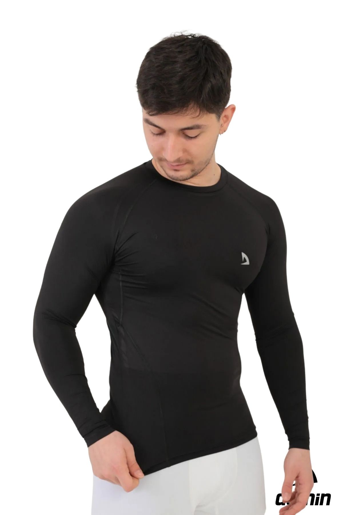 Erkek Uzun Kol Compression Fitness Gym Body Tshirt - Si̇yah