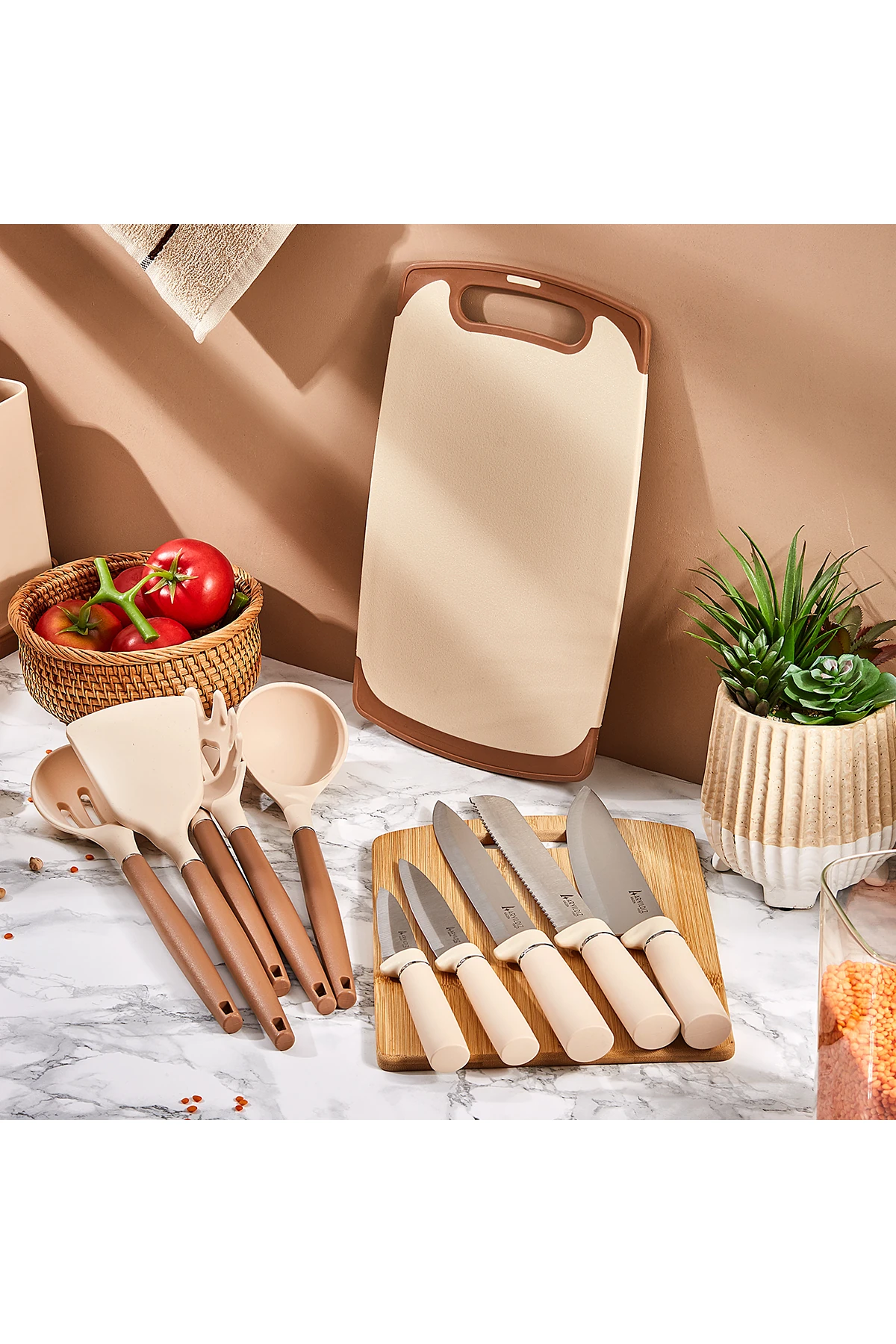 Kaizen 12 Parça Blok Bıçak Ve Pano Seti