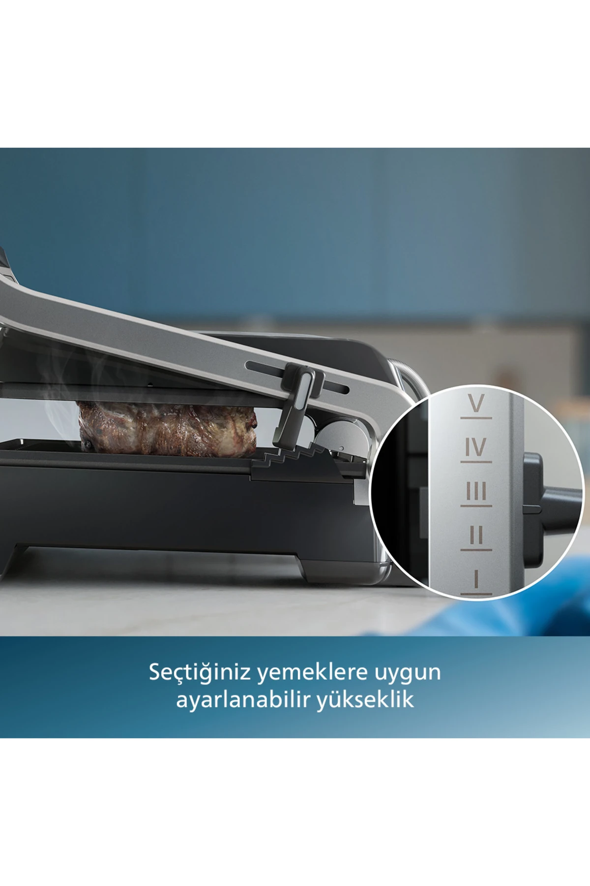 5000 Serisi, 2200W, Izgara ve Tost Makinesi, Izgara için Tam Açılır, HD6301/90