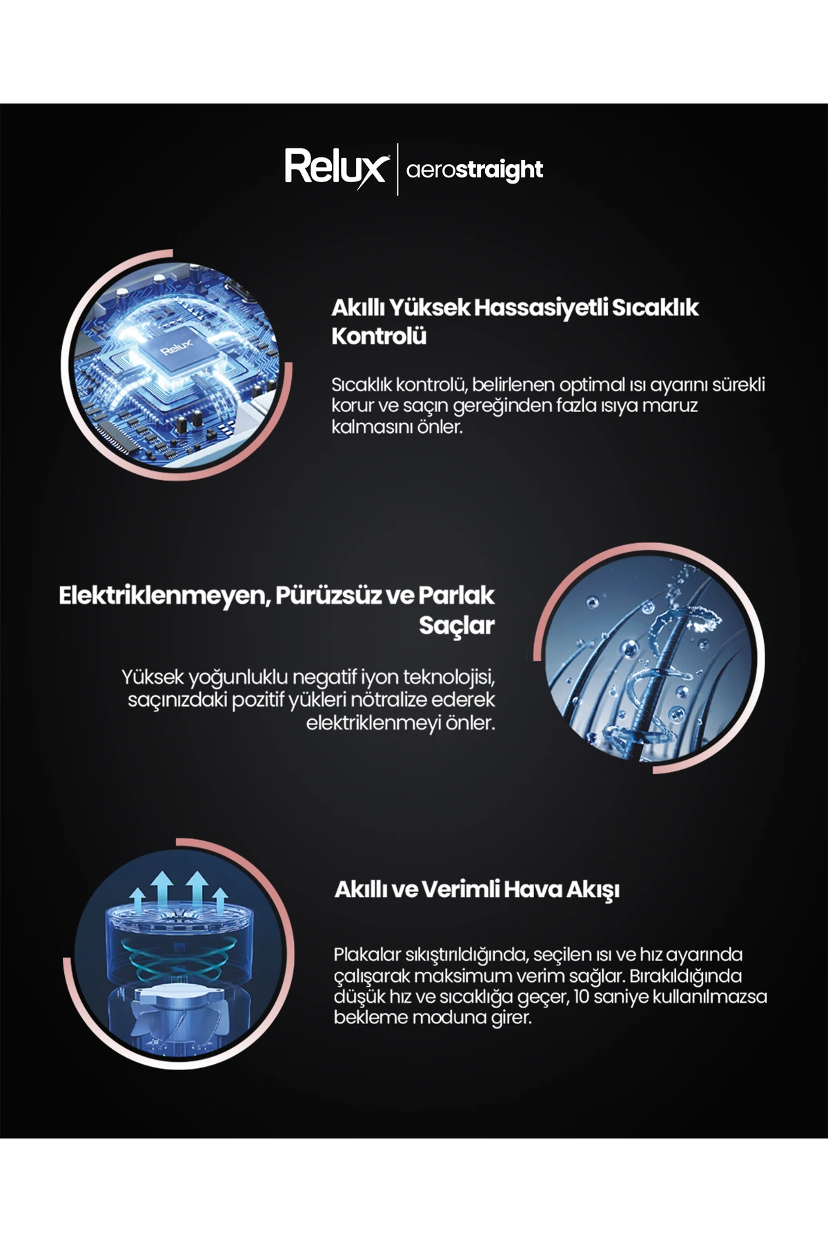 Rhs9000p Aerostraight Hava Üflemeli Saç Düzleştirici