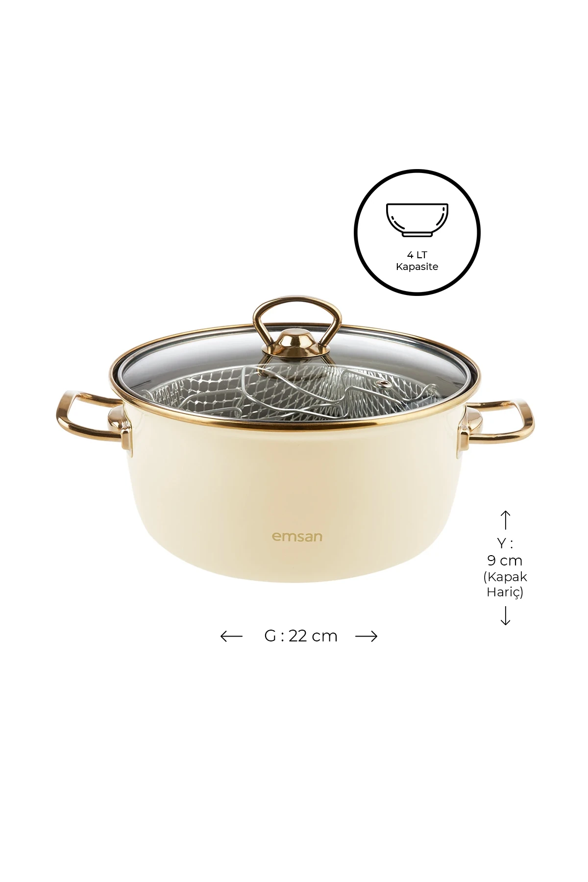 KIZARTMA TENCERE EMAYE RETRO BEJ 237213001