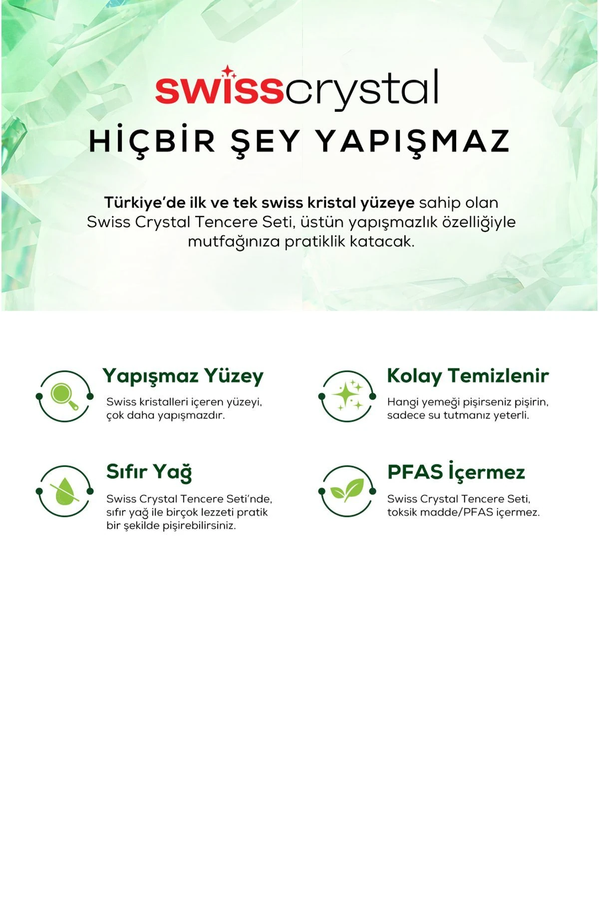 TENCERE SET 15 PARCA SWIS CRYSTAL CREAMY 8683650185772