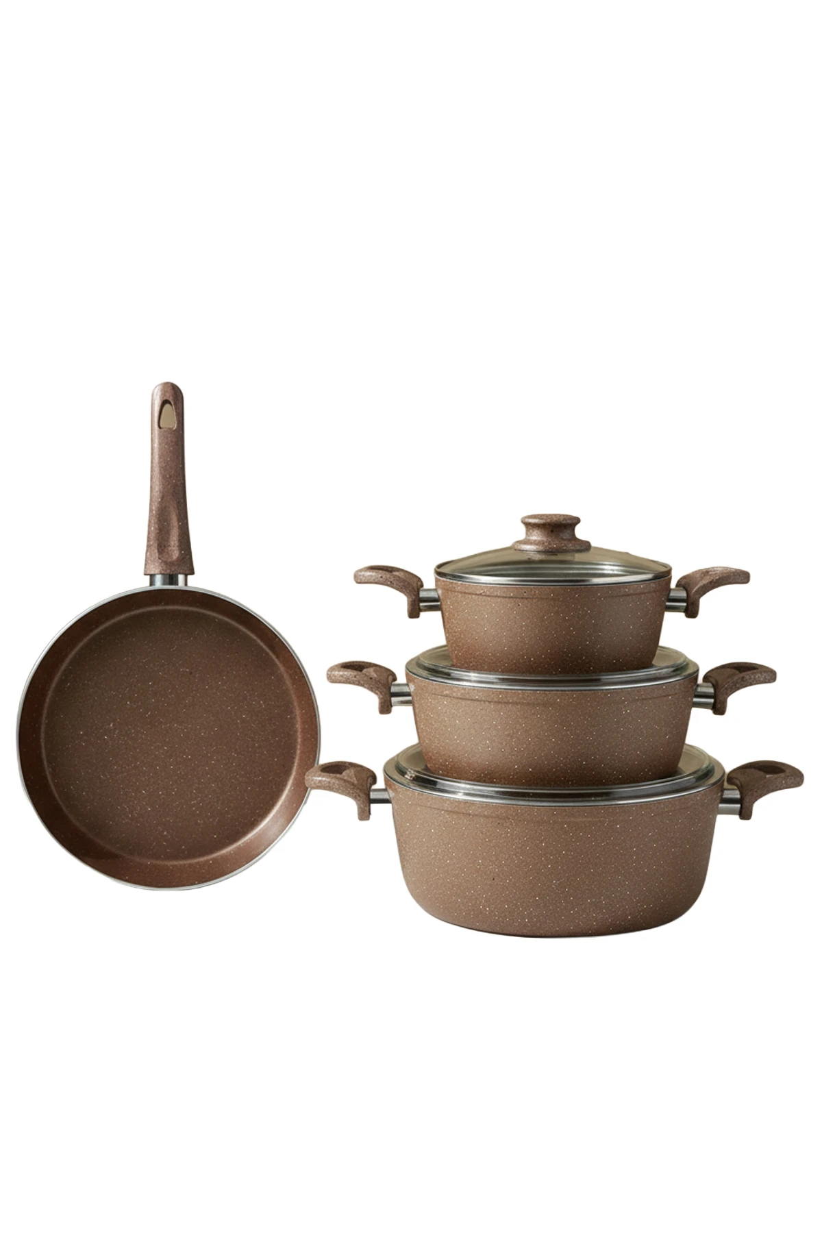 Titanyum Tencere Seti 7 Parça - Siyah