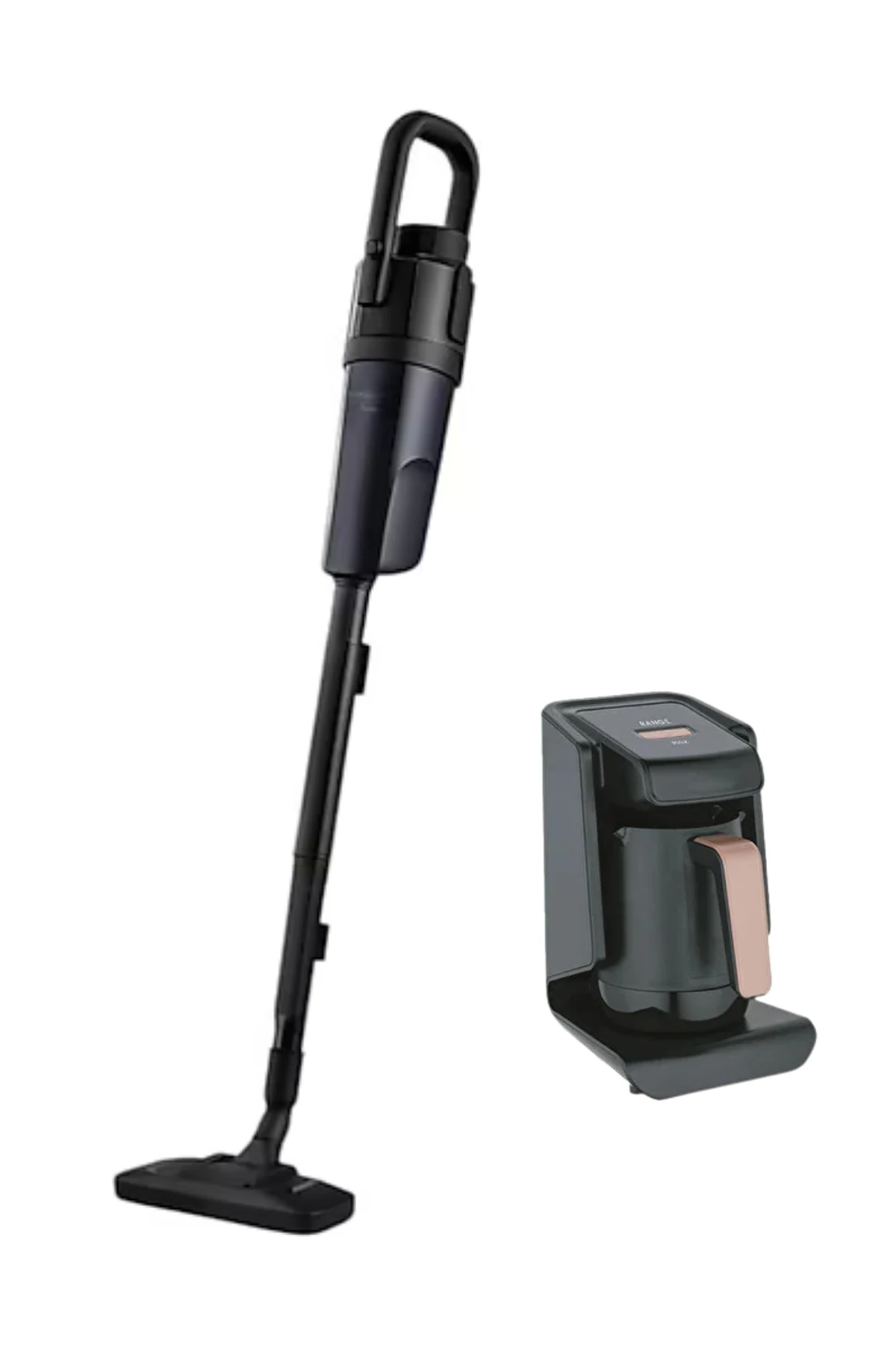 Vektör Dikey Süpürge Alana  Köz Türk Kahve Makinesi Hediye