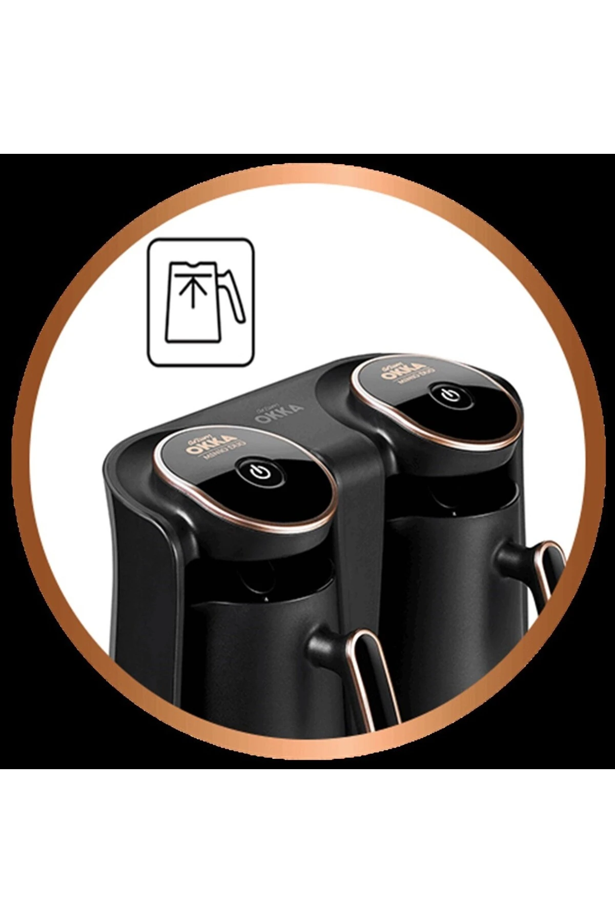 Okka Minio Duo Türk Kahvesi Makinesi 8 Fincan Kapasiteli Bakır - OK006-B