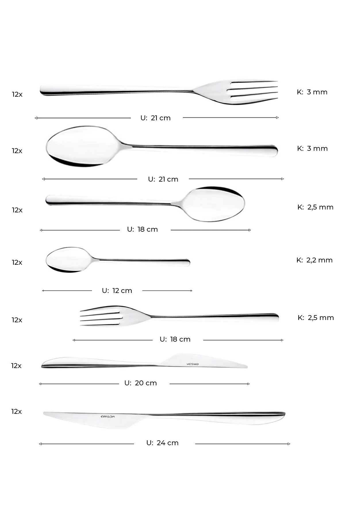 Elegance Bello 84 Parça 12 Kişilik Çatal Kaşık Bıçak Seti Lüks Kutulu