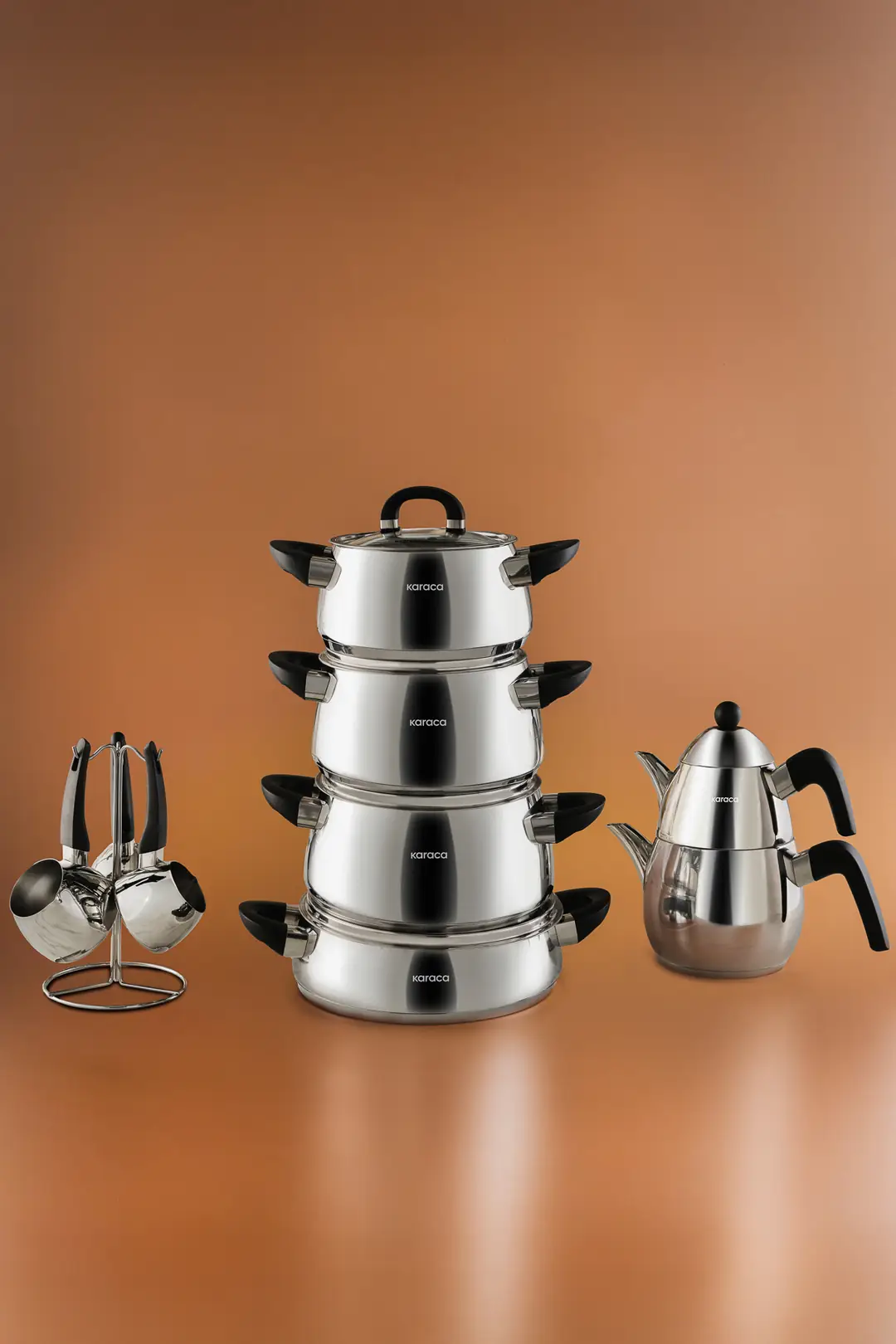 KARACA TENCERE SETI 15 PARCA POWERSTEEL 316+ TOKYO CELIK 8683650446781