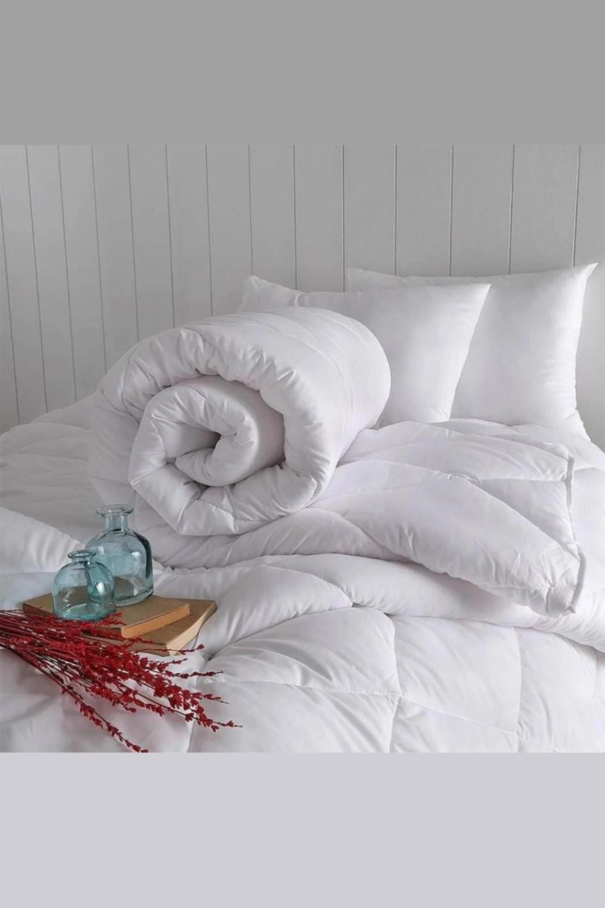 YORGAN SETI CIFT KISILIK MICRO BEYAZ