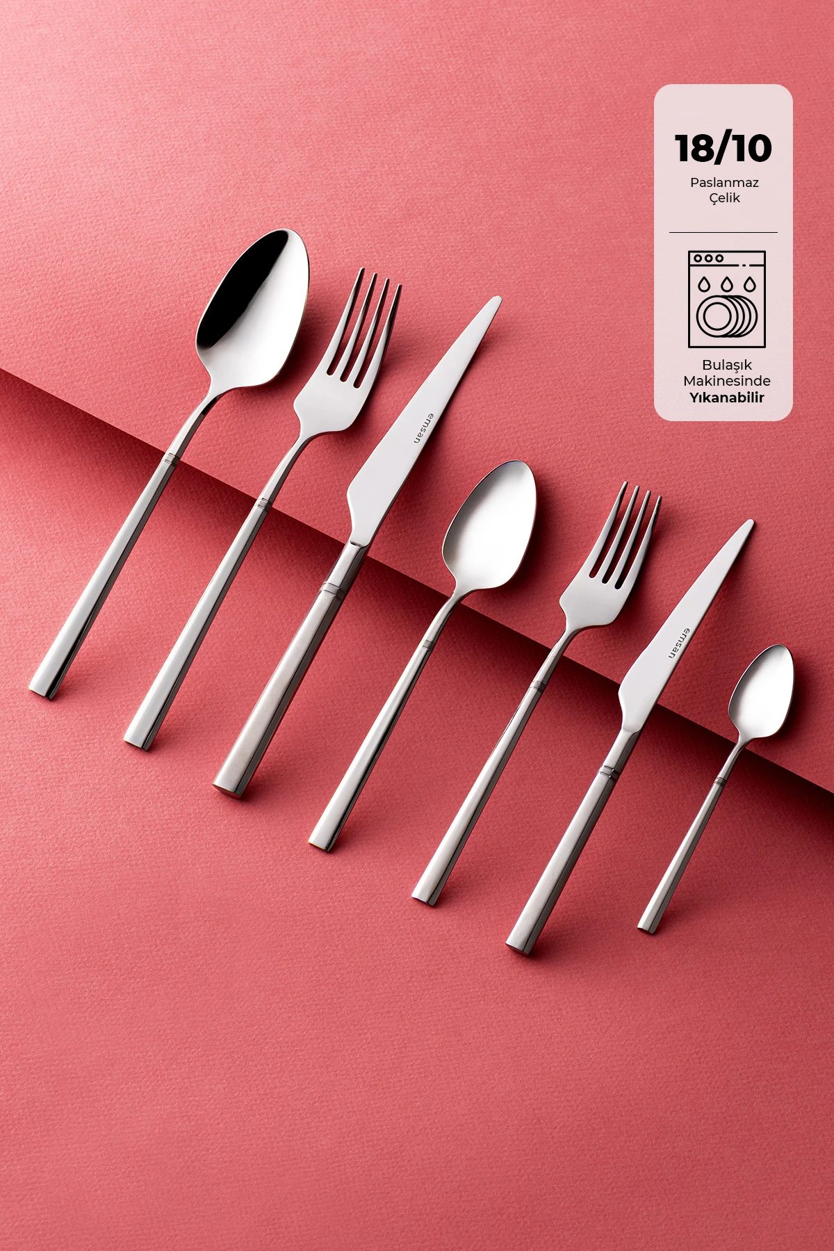 Premium Penta Platin 84 Parça 12 Kişilik Çatal Kaşık Bıçak Seti Lüks Kutulu