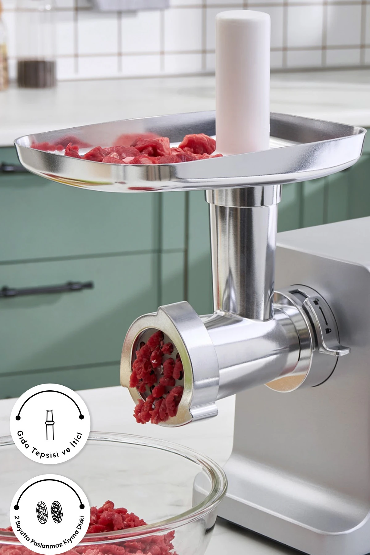 Salça ve Sucuk - Sosis Aparatlı Kıyma Makinesi Inox