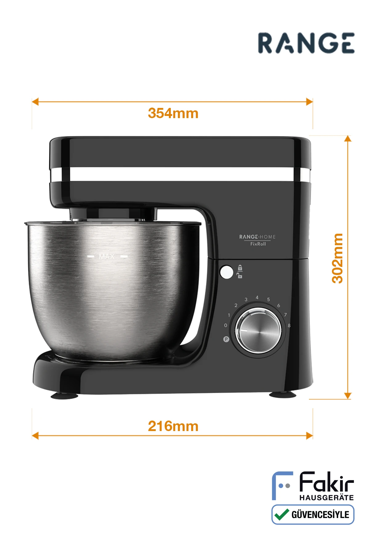 FixRoll Mutfak Şefi - Hamur Yoğurma - Stand Mikser- Siyah