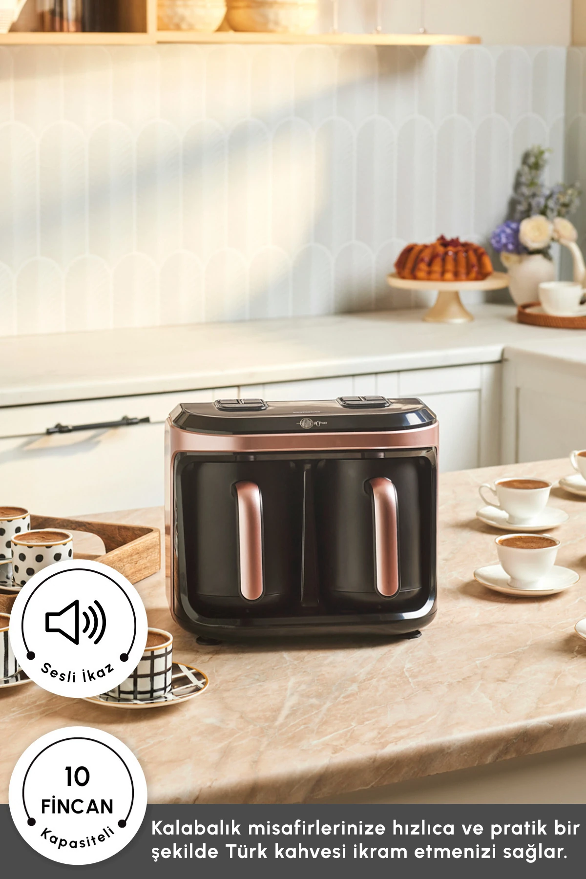KAHVE MAKINASI HATIR HUP DUET AROMA ROSE GOLD 8683650323044