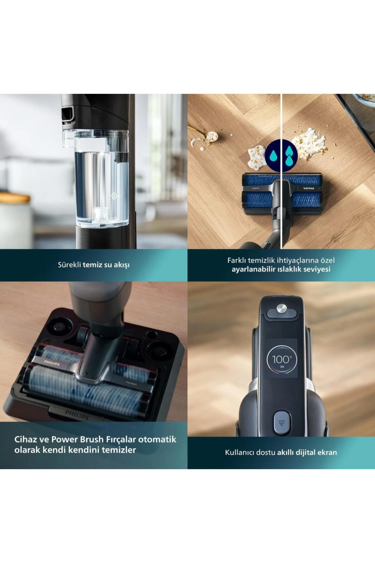 XW9463/11 Aqua Trio 9000 Serisi Islak & Kuru 25,2 V Kablosuz Dikey Şarjlı Süpürge