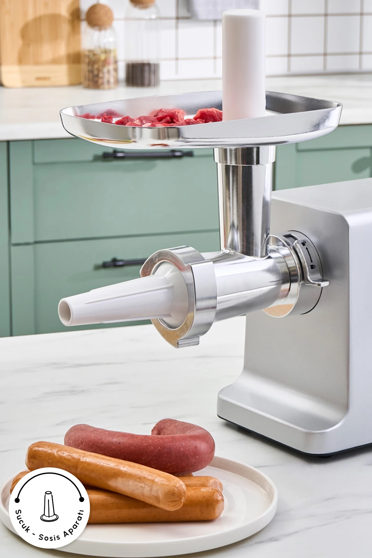 Salça ve Sucuk - Sosis Aparatlı Kıyma Makinesi Inox
