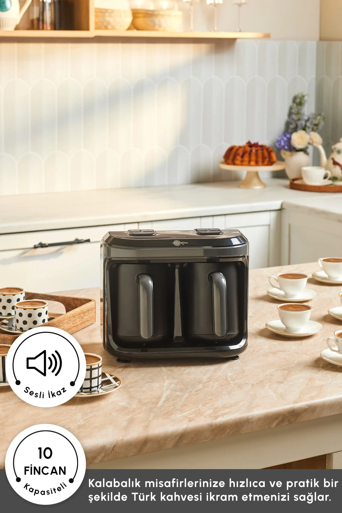 KAHVE MAKINASI HATIR HUP DUET AROMA TKM SPACE GRAY 8683650194040