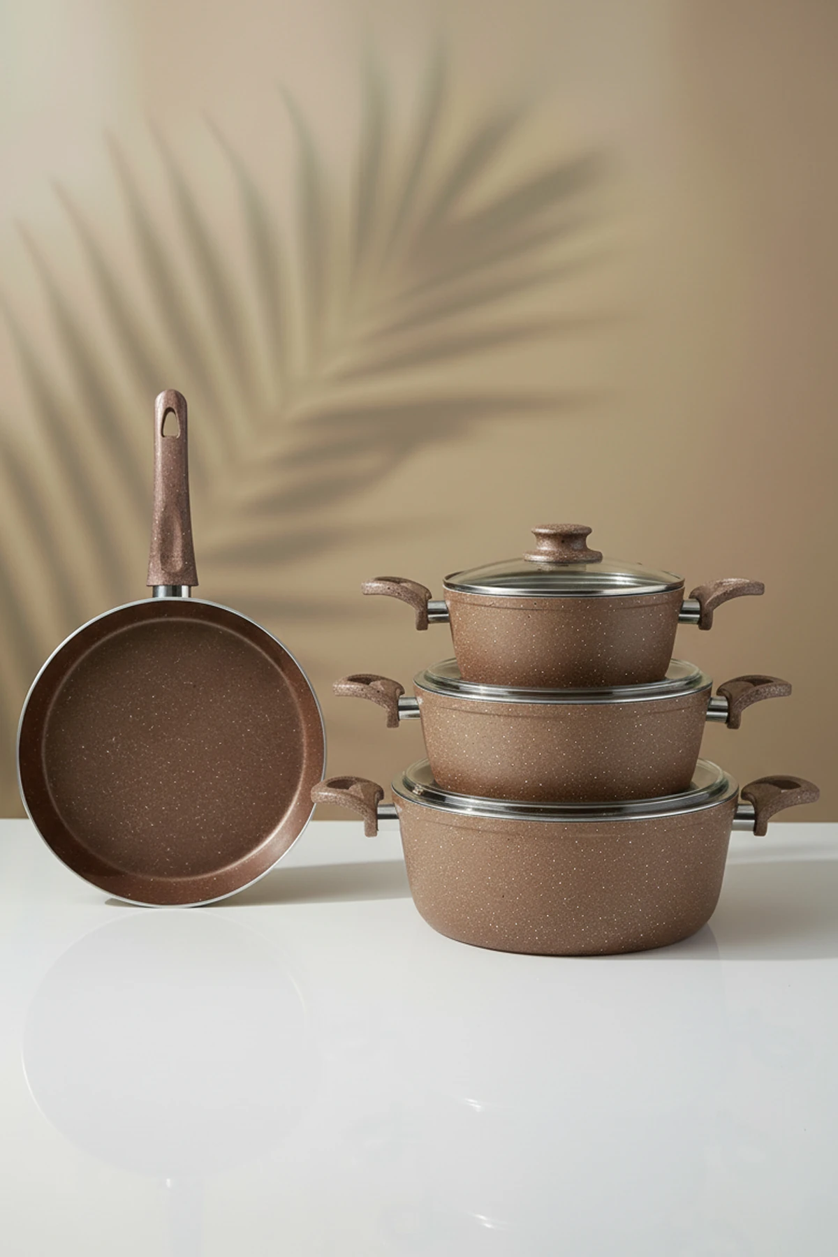 Titanyum Tencere Seti 7 Parça - Siyah