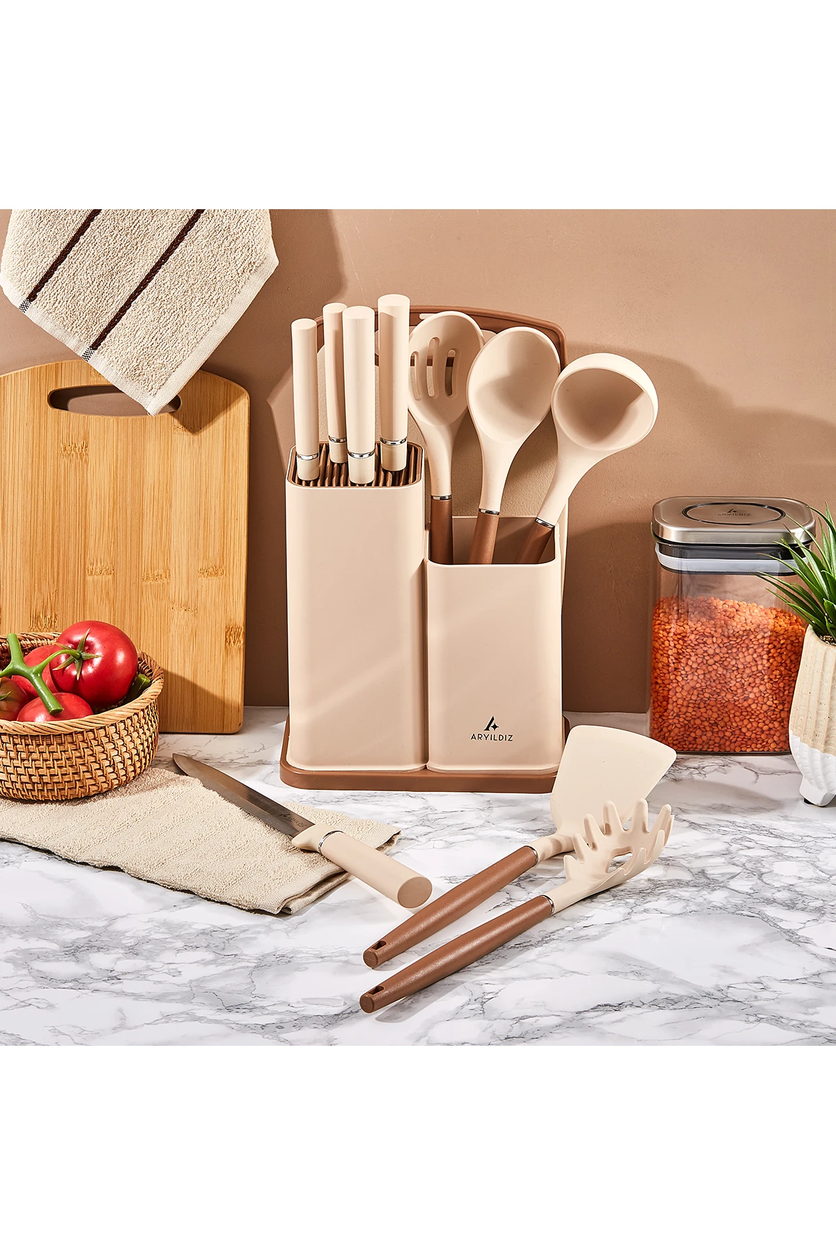 Kaizen 12 Parça Blok Bıçak Ve Pano Seti