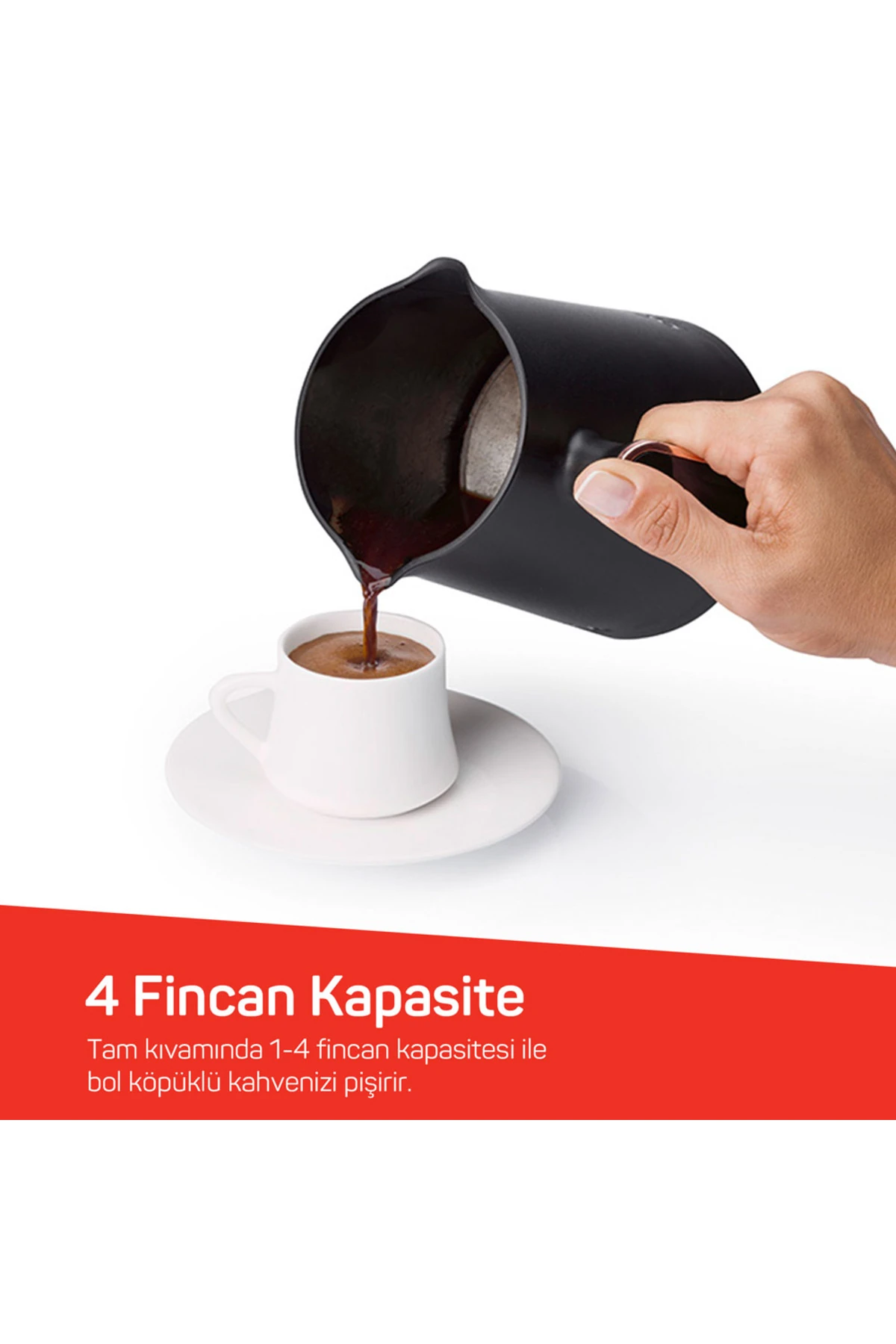 Okka Minio Türk Kahvesi Makinesi 4 Fincan Kapasiteli Krom - OK004-K