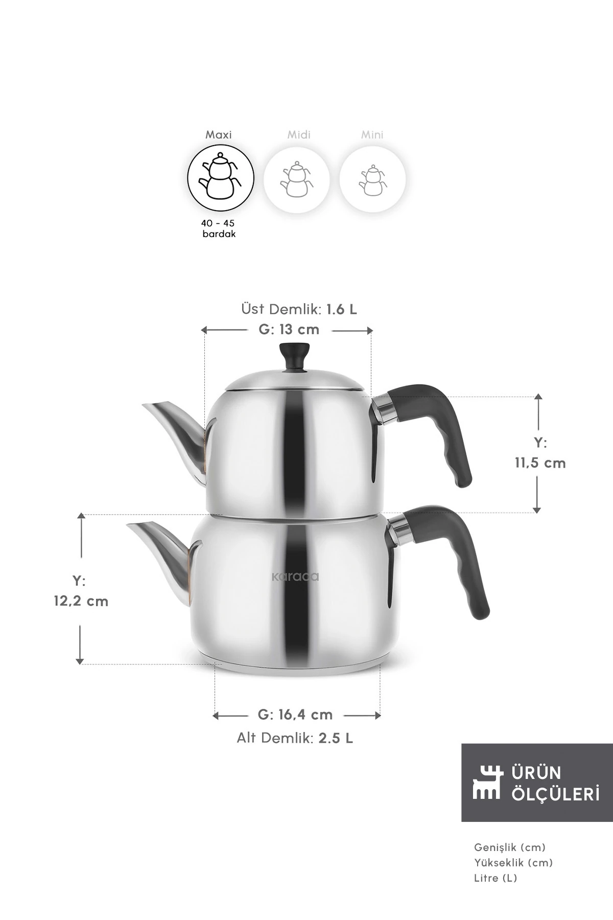 CAYDANLIK TAKIMI MAXI NERO SIYAH 8683650414001