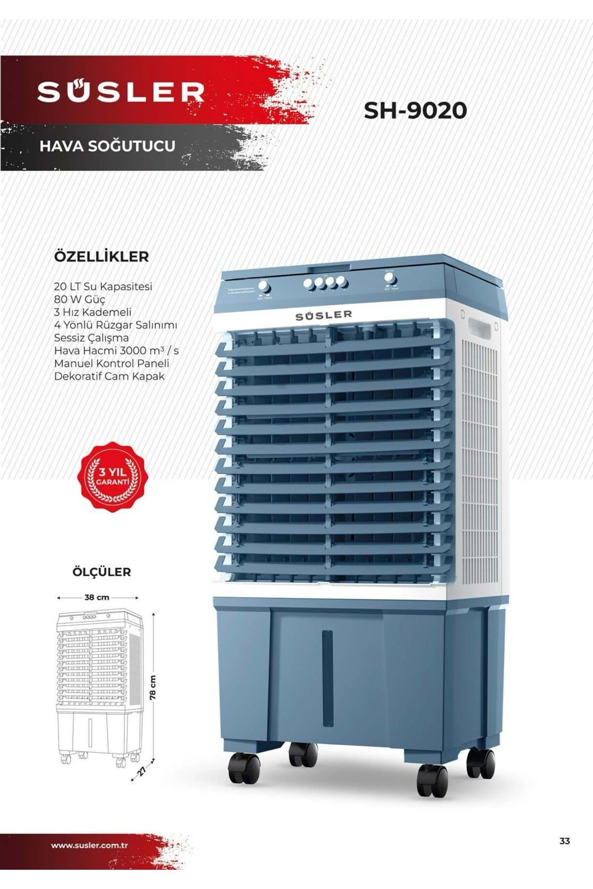 SH-9020 Su Hazneli Hava Soğutucu