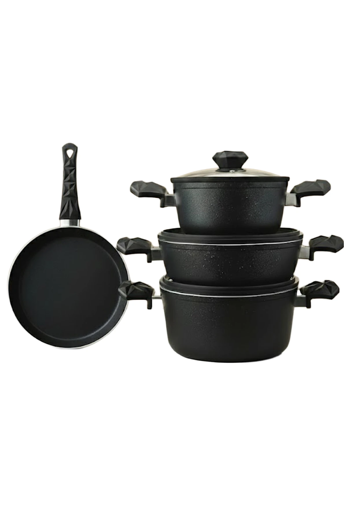 TENCERE SET 7 PARCA GUVEC 3 MM SIYAH