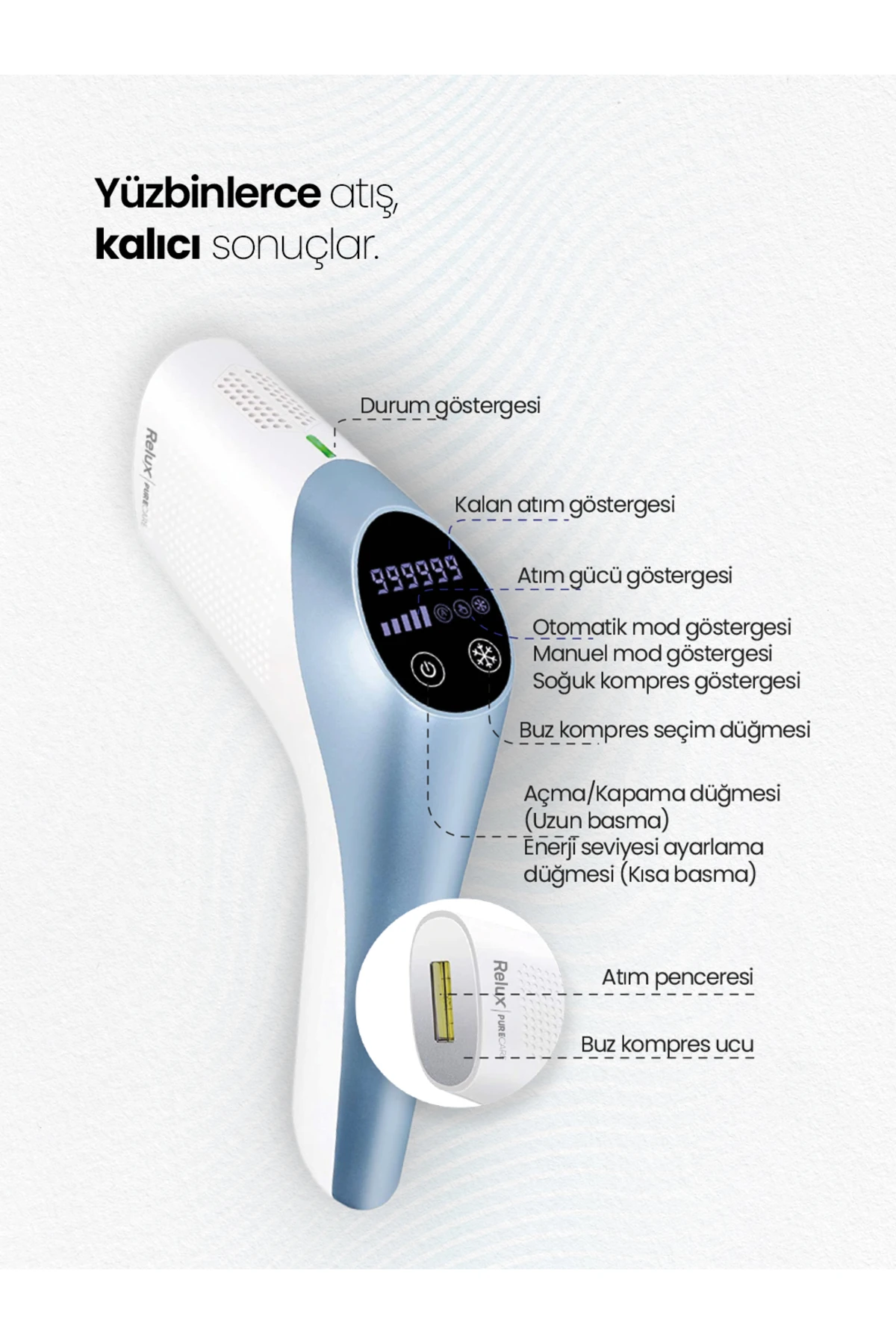 IPL9750 PureCare IPL Buz Lazer Epilasyon Cihazı 999.999 Atım