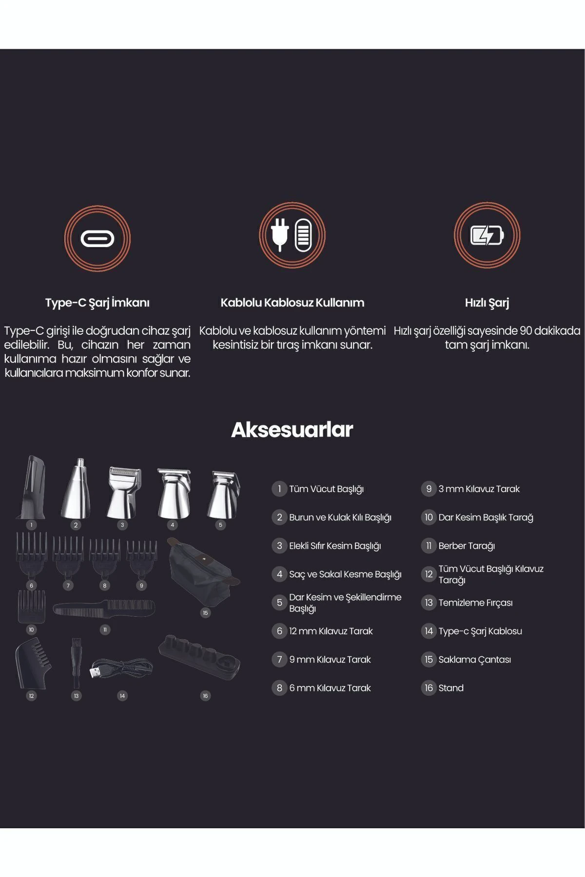 RPG7500 Groomexpert 15in1 Erkek Bakım Seti