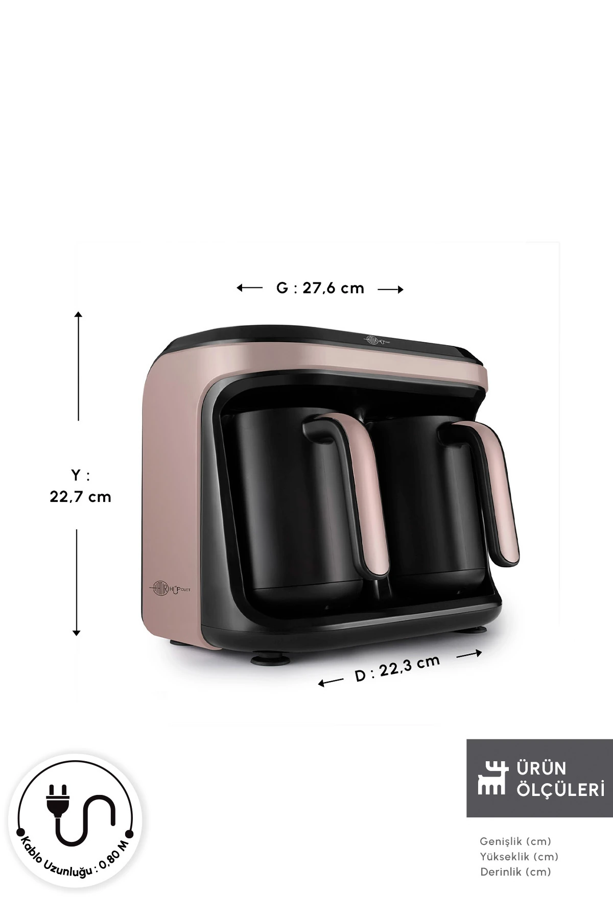 KAHVE MAKINASI HATIR HUP DUET AROMA ROSE GOLD 8683650323044
