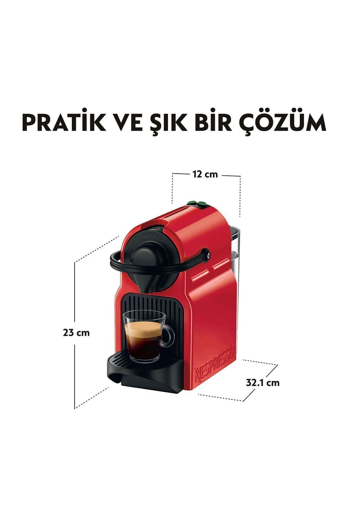 C40 Inissia Espresso Kahve Makinesi, Kırmızı