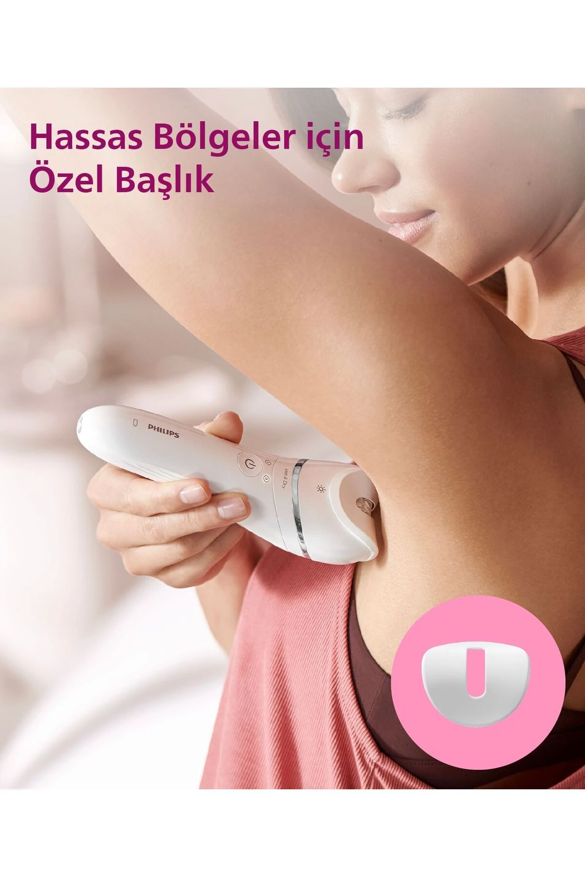BRE710/05 Epilatör (Yüz+Koltuk altı+Bikini Bölgesi+Bacak)Islak Ve Kuru,Işıklı,Kablosuz