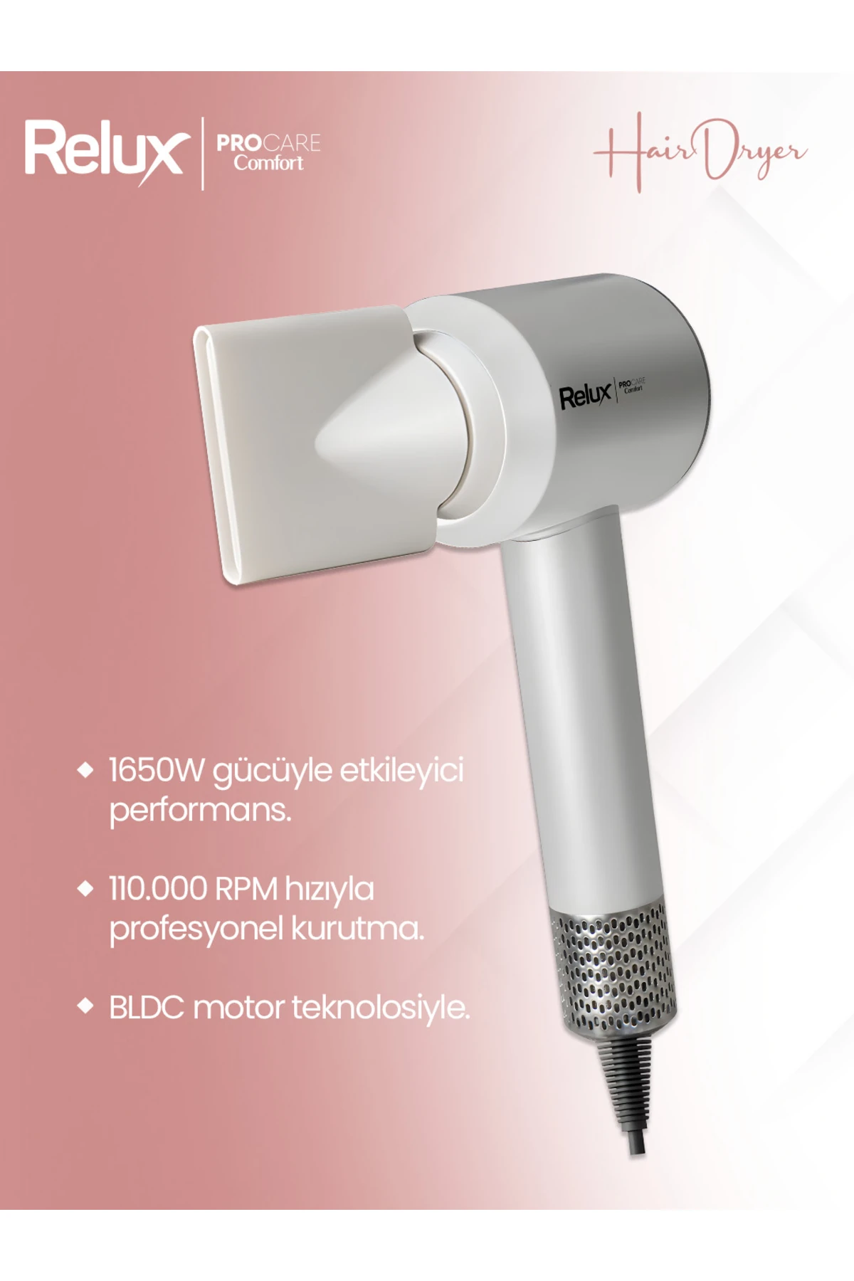 RHD6165W Procare Comfort BLDC Motor Saç Kurutma Makinesi 1650W