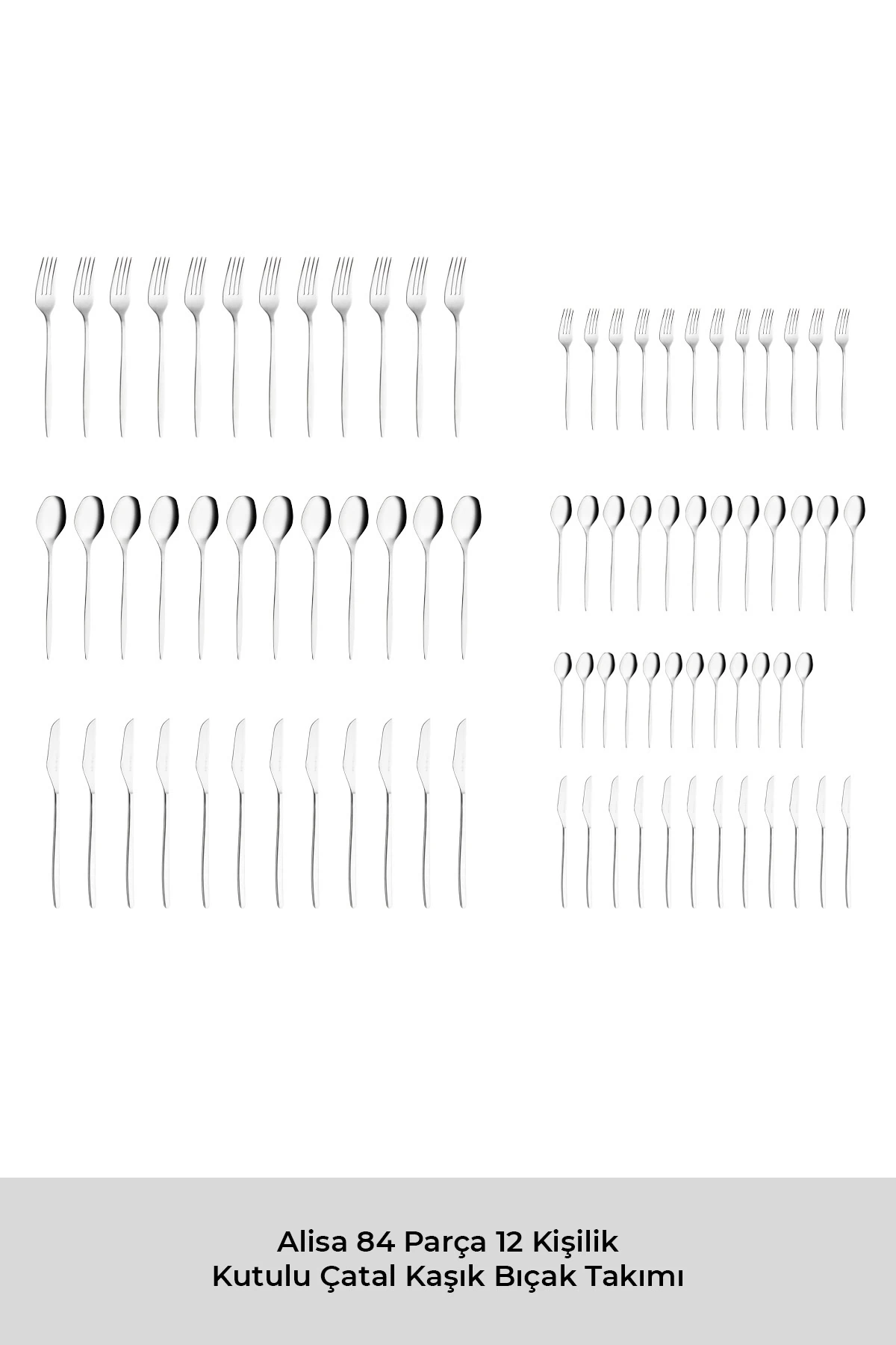 Alisa 84 Parça 12 Kişilik Kutulu Çatal Kaşık Bıçak Takımı