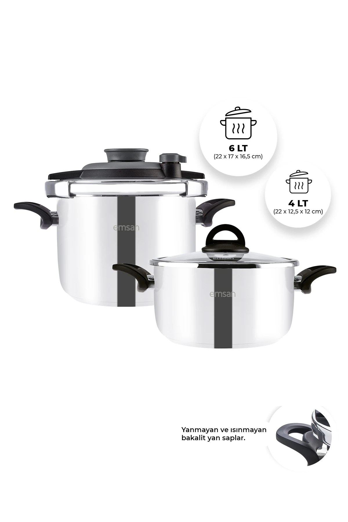 DUDUKLU TENCERE 4+6 VERA SIYAH