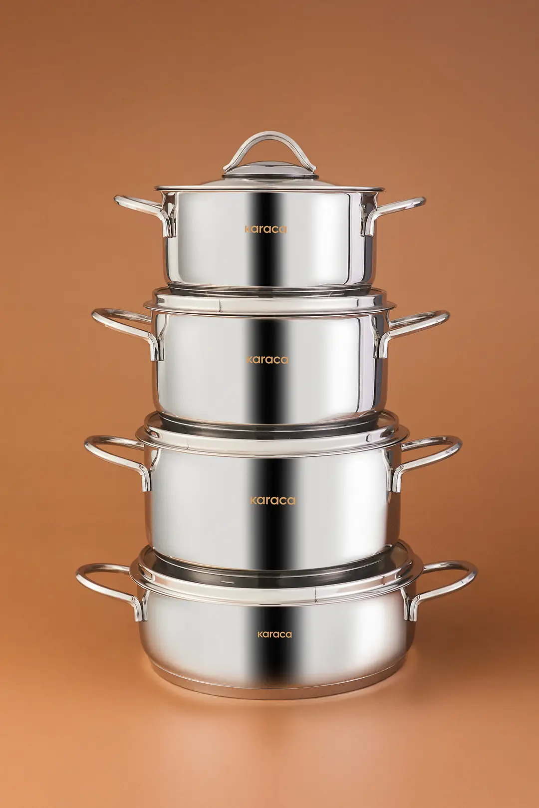 KARACA TENCERE SETI 8 PARCA POWERSTEEL 316+ PEKIN CELIK 8683650276739