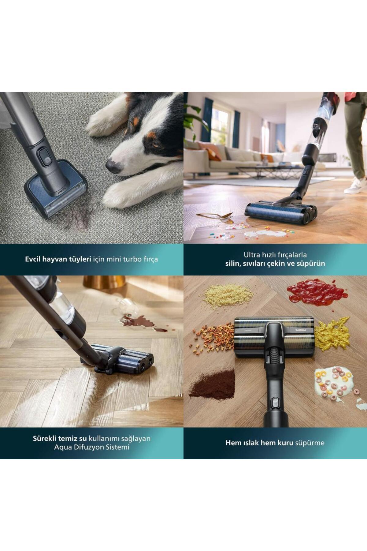 XW9463/11 Aqua Trio 9000 Serisi Islak & Kuru 25,2 V Kablosuz Dikey Şarjlı Süpürge